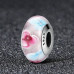 Colourful Flower Pattern Murano Glass Charm Beads