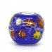 Animals Fish Dark Blue Ocean Fish Murano Glass Charm Bead 