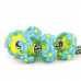 Green 3D Flowers Murano Glass Charm Beads 1pcs