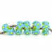 Green 3D Flowers Murano Glass Charm Beads 1pcs