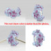 Violet 3D Flowers Murano Glass Charm Beads 1pcs