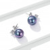Stud Earrings with black pearls