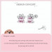 Pink Zircon Dog Paw Stud Earrings