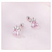 Pink Zircon Dog Paw Stud Earrings