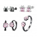 Black Pet Dog Paw Stud Earrings