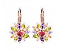 Multicoloured zircon earrings