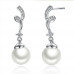 Pendant earrings with pearls