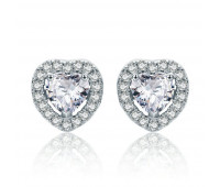 Double heart-shaped stud earrings
