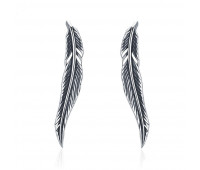 Earrings with wings and feathers 