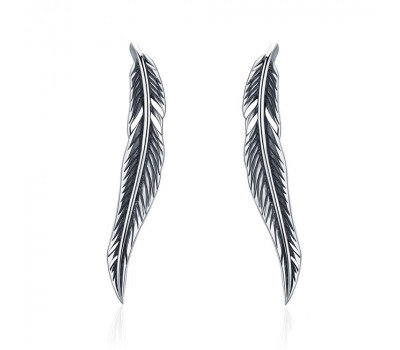 Earrings with wings and feathers 