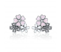 Cherry blossom and chrysanthemum earrings