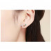 Exquisite multicoloured square zircon earrings
