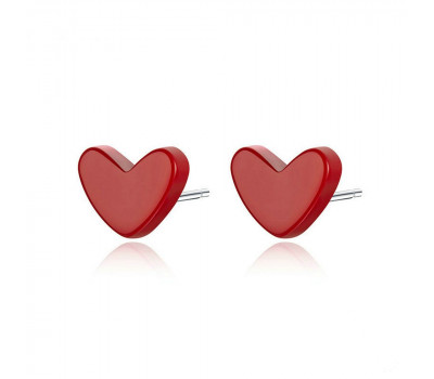 Red hearts earrings