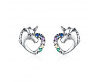 Colourful unicorn earrings