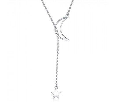 Ожерелье с кулонами на цепочке Луна и звезда