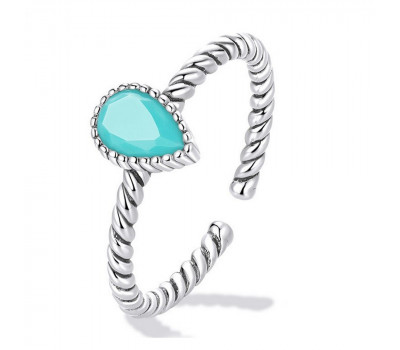 Waterdrop Turquoise Open Size Ring