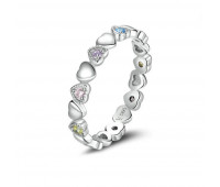 Stackable Ring Heart Multicoloured CZ