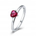 Red Heart Crystal CZ Ring