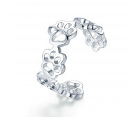 Adjustable rings cat and dog paw prints