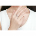 Moon And Star Long Chain Star Adjustable Finger Ring 