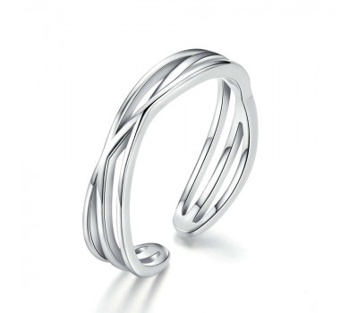 Geometric Twisted Wave Open Size Finger Ring