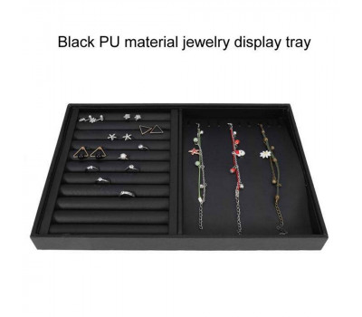 Organizer, jewelry storage tray, black