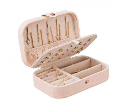 Многофункциональная коробка для хранения ювелирных изделий розовая